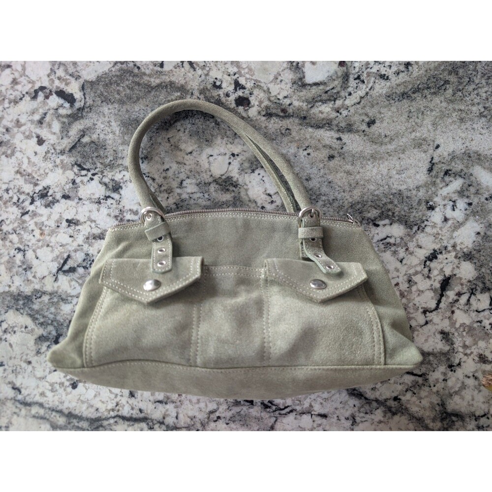 Giudi Italian Suede Leather Handbag Sage Green Made in Italy Womens Purse